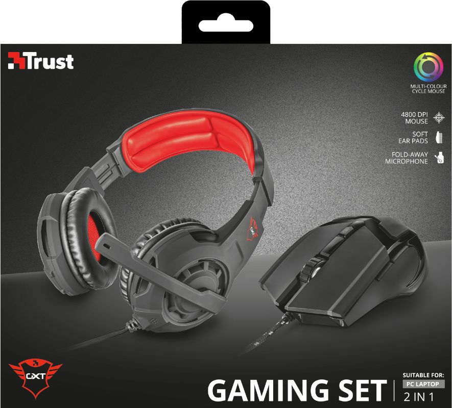Trust GXT 784 2-in-1 Gaming Set with Headset & Mouse Black/Red