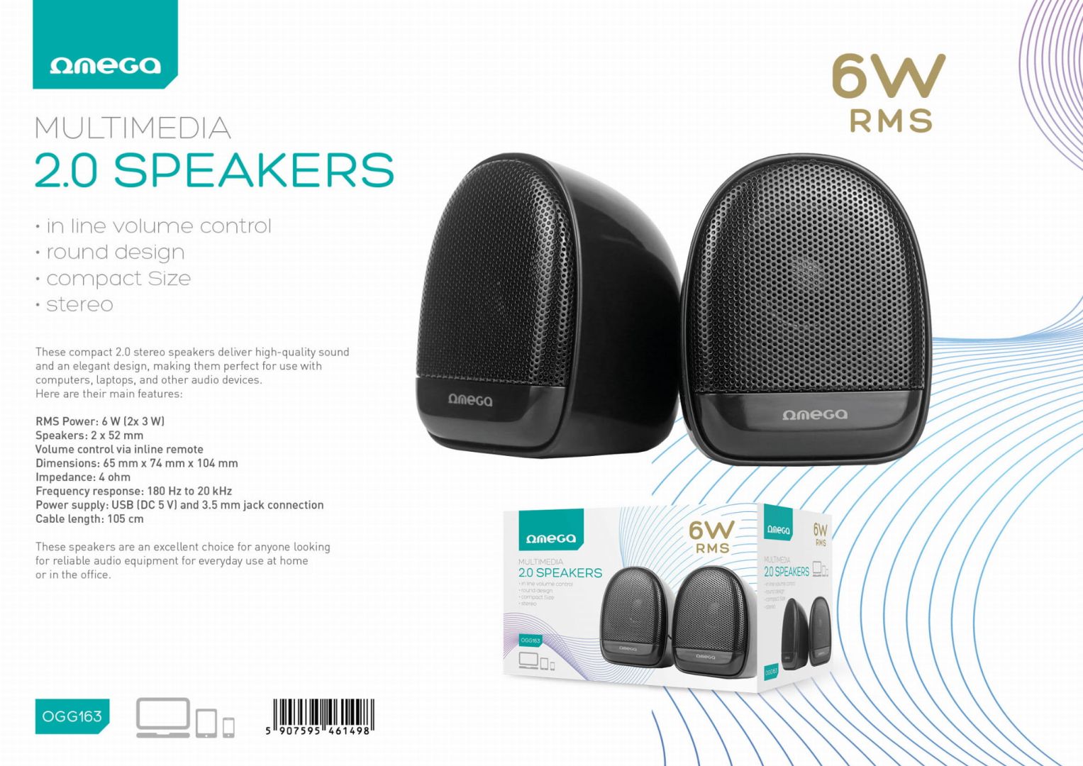 Platinet Omega OGG163 Speaker Black