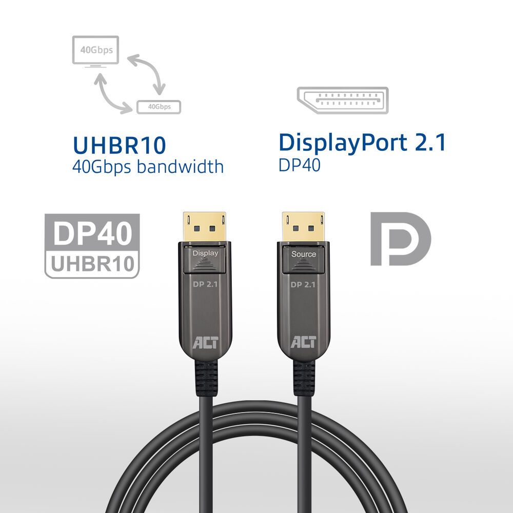 ACT 8K DisplayPort Active Optical Cable male/male 20m Black