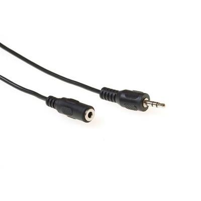 ACT Audio connection cable 1x 3,5 mmm jack male to 1x 3.5mm stereo jack female 5m Black