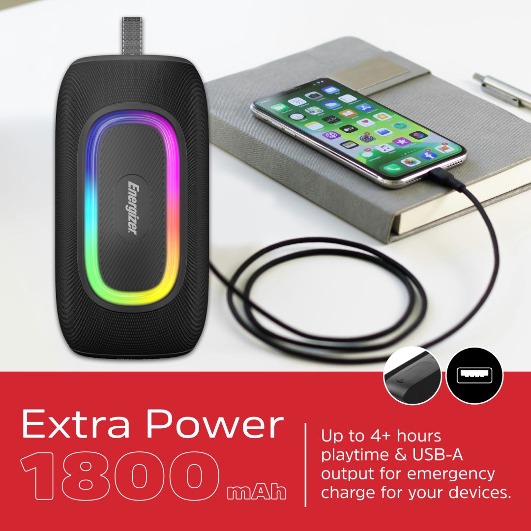 Energizer BTS163 Bluetooth Speaker with PowerBank Black