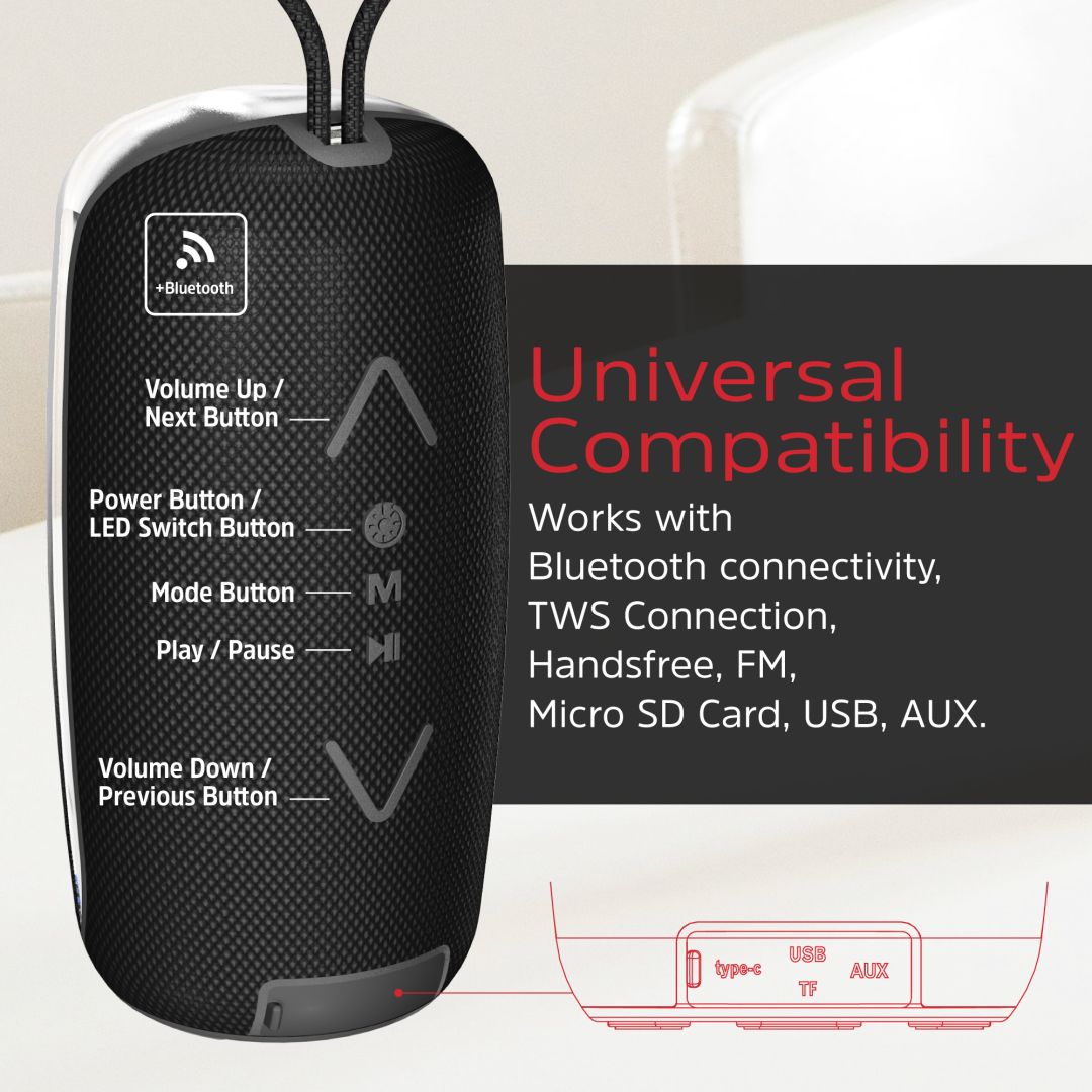 Energizer BTS164 Bluetooth Speaker with PowerBank Black