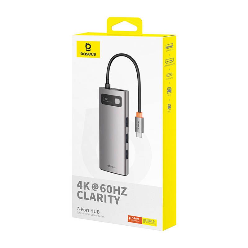 Baseus 7in1 Gleam USB-C Docking Station Gray