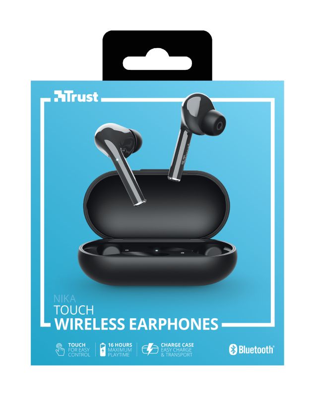 Trust Nika Touch Bluetooth Wireless Earphones Black