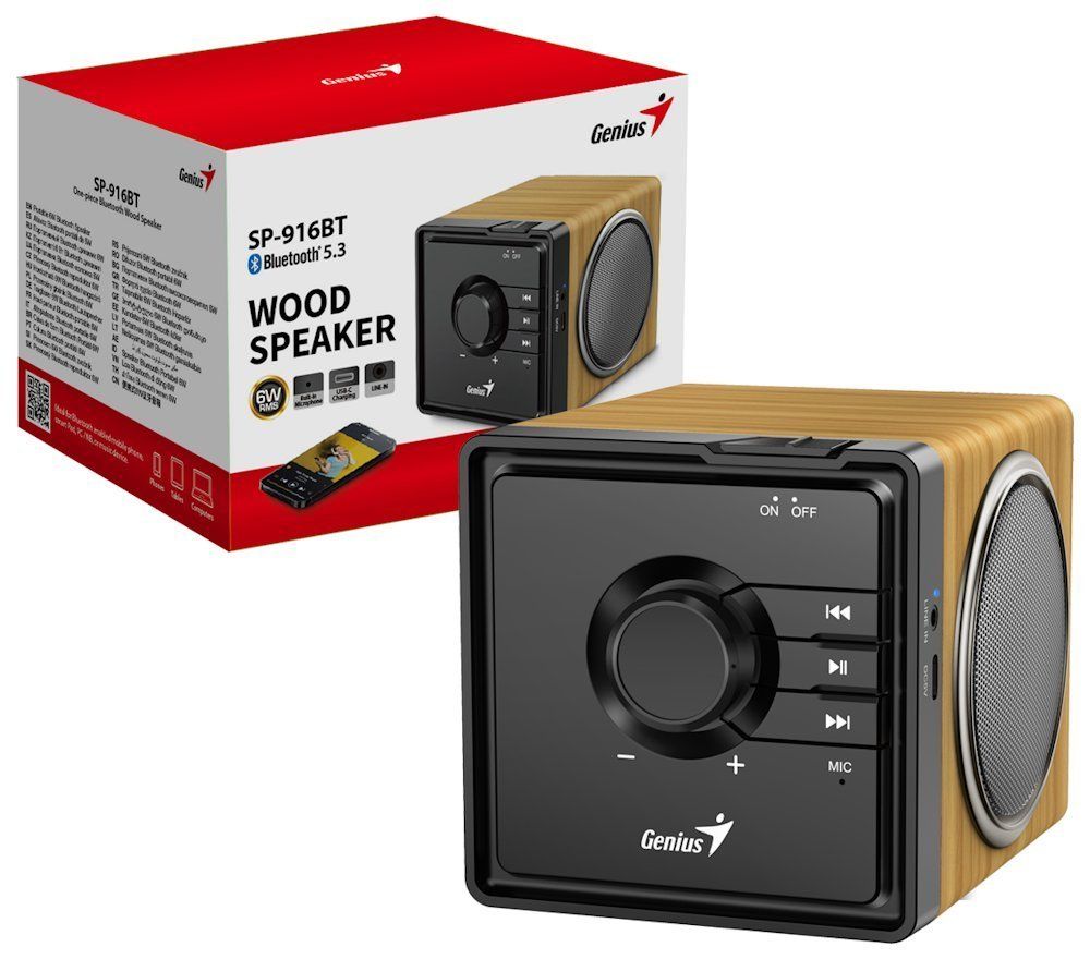 Genius SP-916BT Bluetooth Speaker Pine Wood