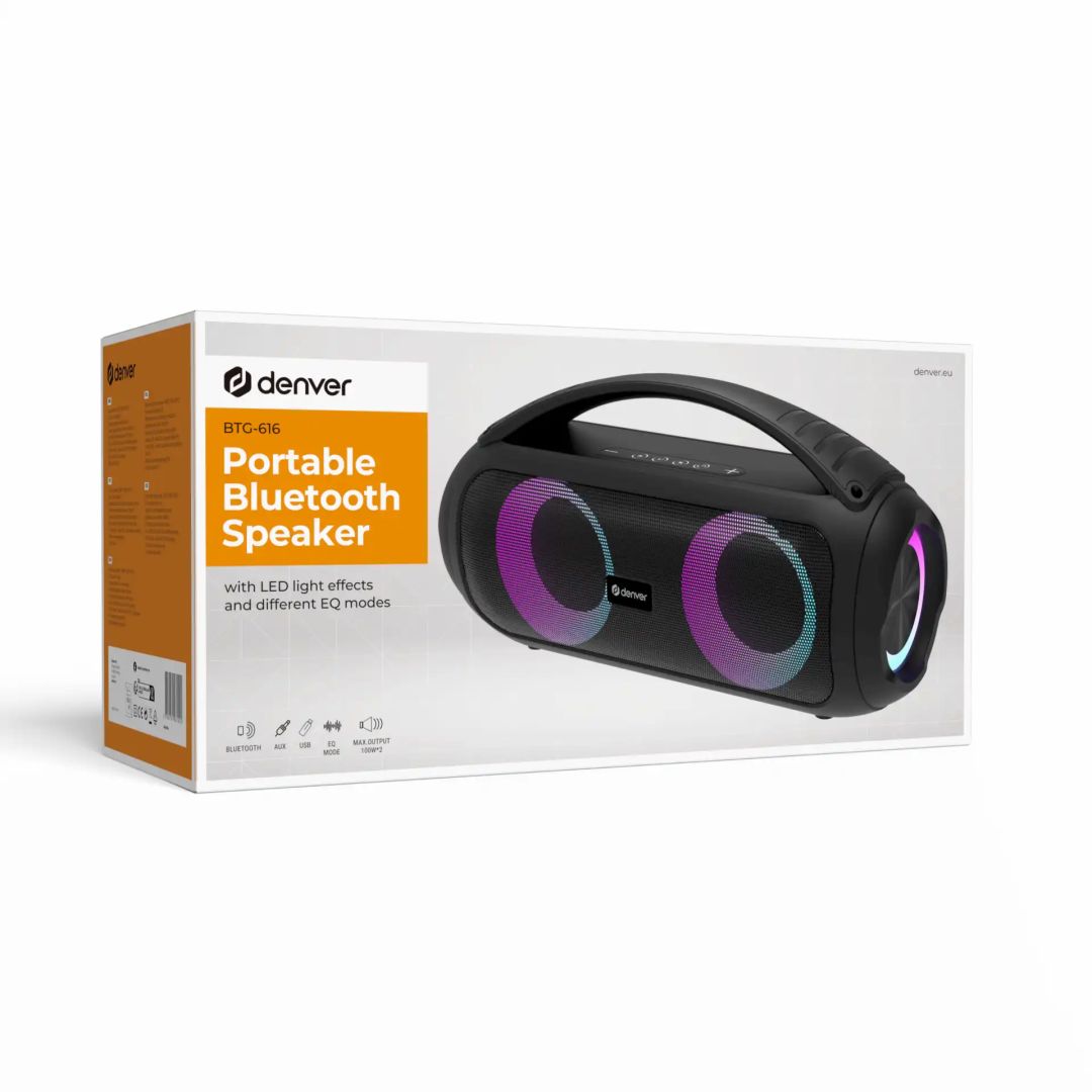 Denver BTG-616 Portable Bluetooth Speaker Black