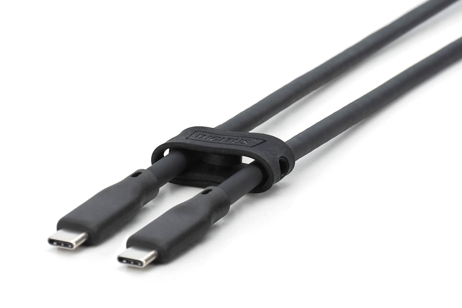 Digitus USB Silicone connection cable USB-C to USB-C USB 3.2 Gen1 5G 4K 100W 2m Black