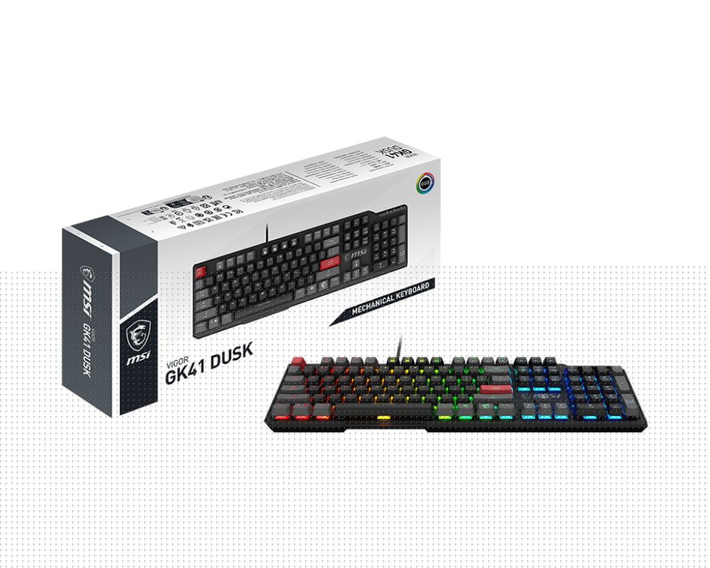 Msi Vigor GK41 Dusk Gaming RGB Kailh Red Mechanical Keyboard Black US