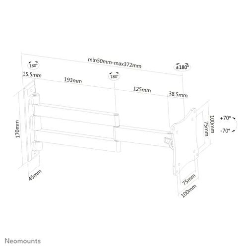 Neomounts FPMA-W830 TV/Monitor Wall Mount (Full Motion) for 10
