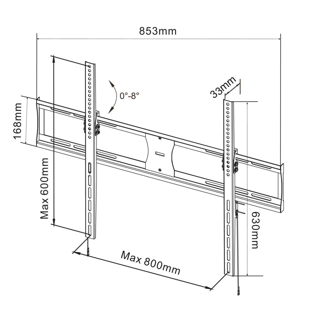Akyga AK-MB-09 TV Wall Mount Bracket 60kg VESA 800x600mm 37-85