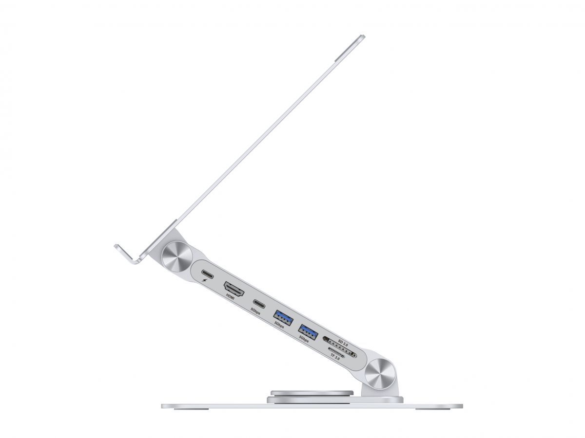 Conceptronic  DONN27G Laptop Stand with 7-in-1 USB 3.2 Gen 1 Docking Station