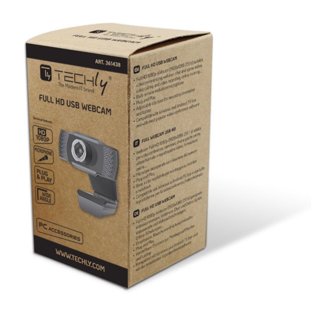 TECHLY  Full HD 1080p USB Webkamera Black