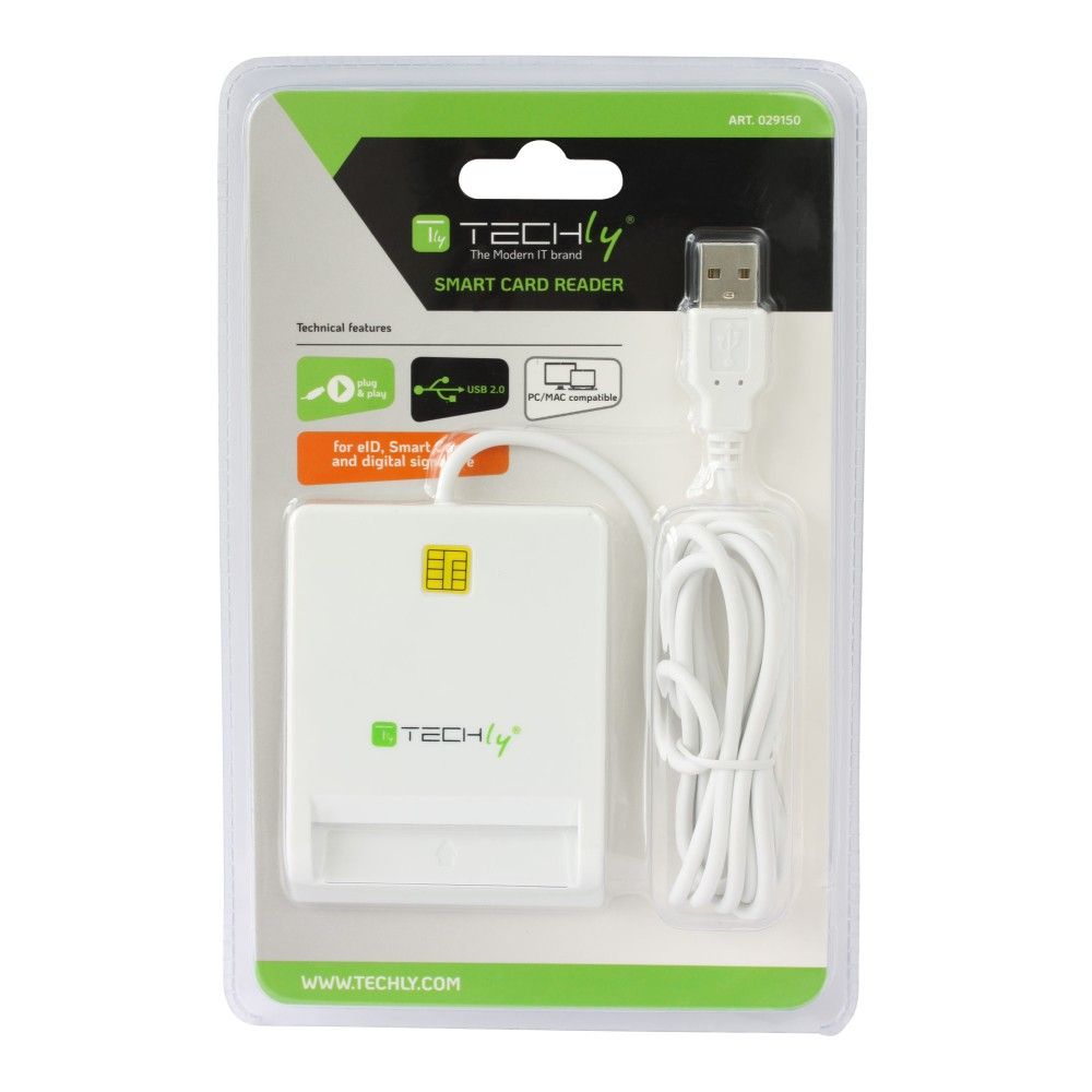 TECHLY  Compact Smart Card Reader/Writer White