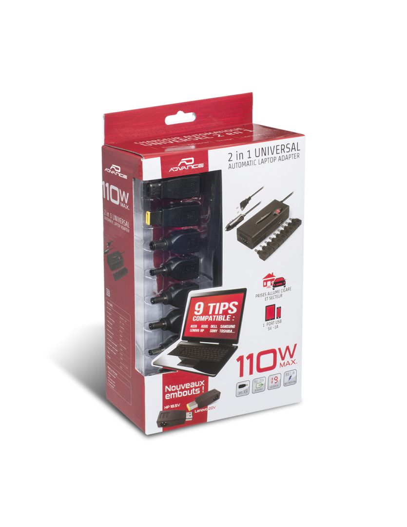 Advance PowerUp 19,5V / 4,6A 90W univerzális hálózati notebook töltő
