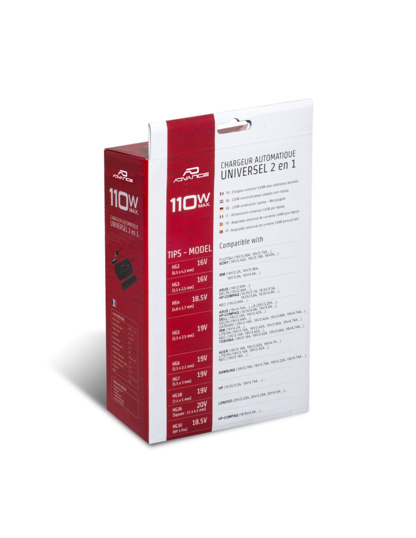 Advance PowerUp 19,5V / 4,6A 90W univerzális hálózati notebook töltő