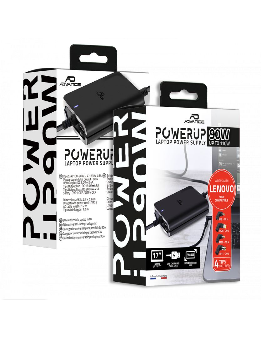 Advance PowerUp 20V / 4,5A 90W univerzális Lenovo hálózati notebook töltő