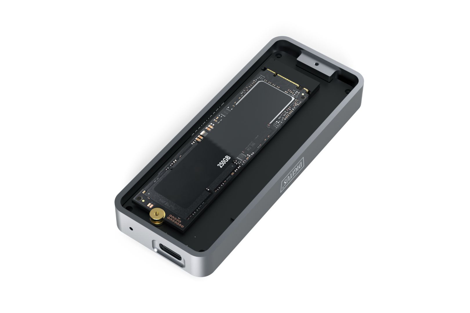 Digitus USB M.2 hard disk enclosure SSD external NVMe  20Gbps USB 3.2 Gen2x2 aluminum