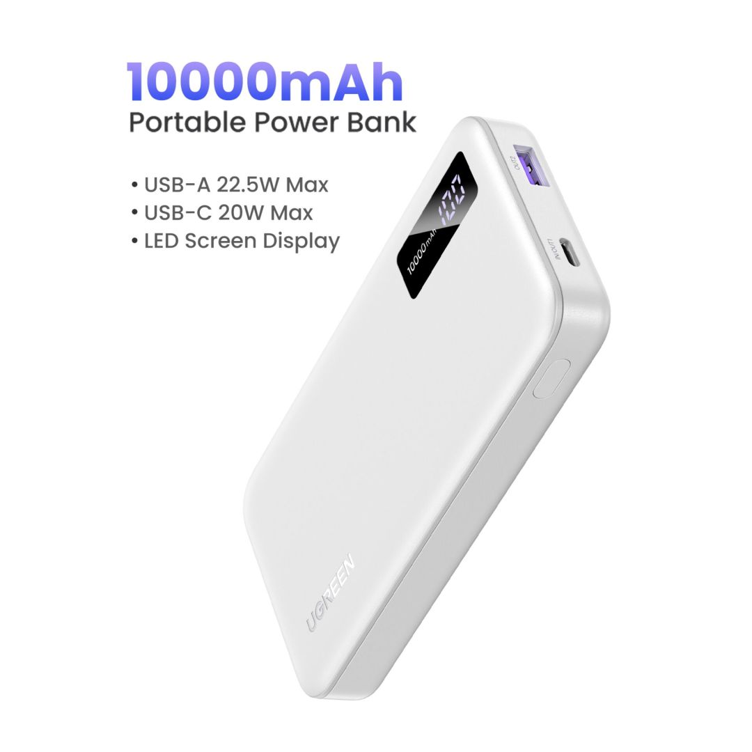 UGREEN 10000mAh Fast Charging PowerBank White