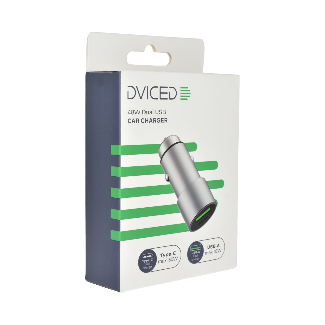 Dviced Car charger dual USB 48W Metal
