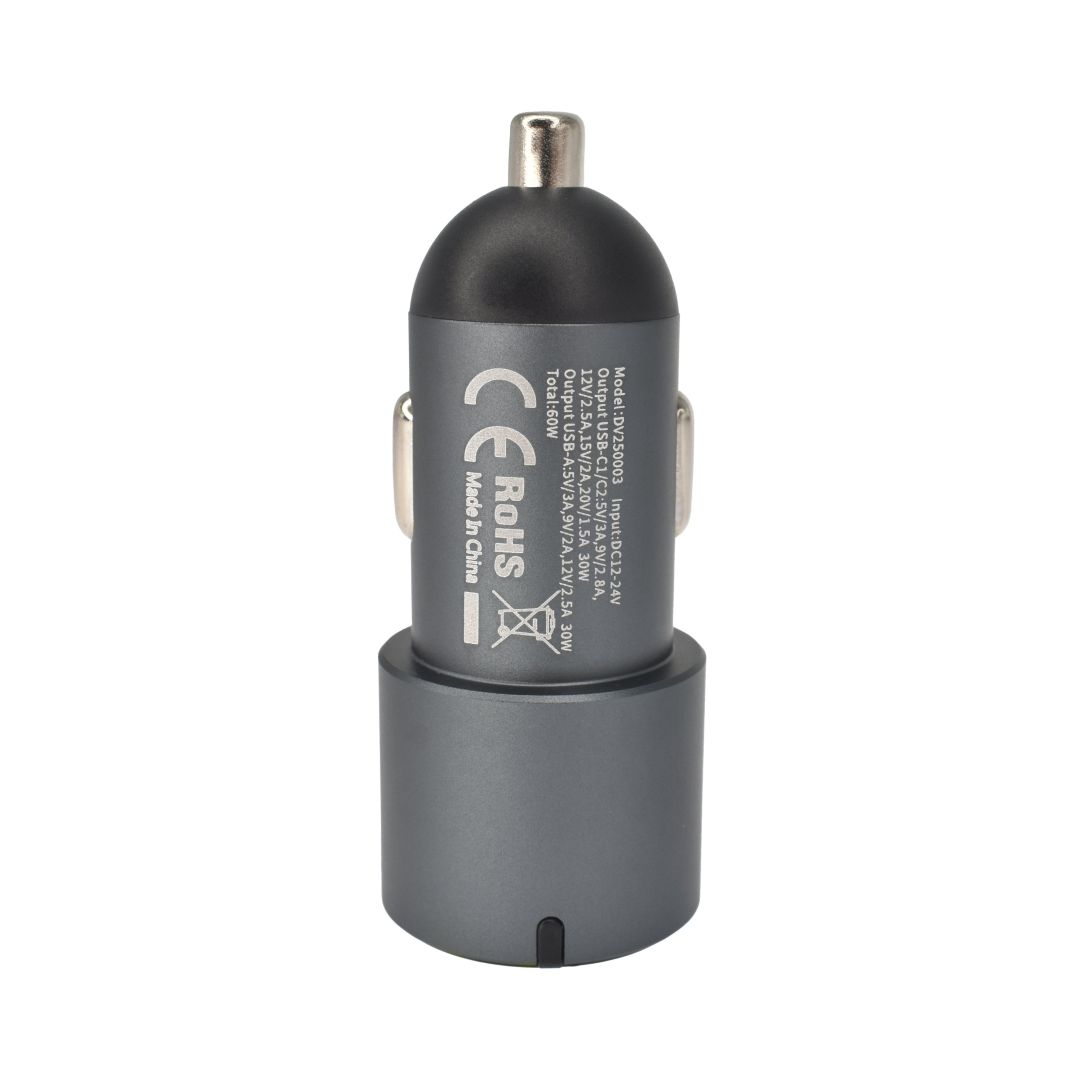 Dviced Car charger triple USB 60W Gray