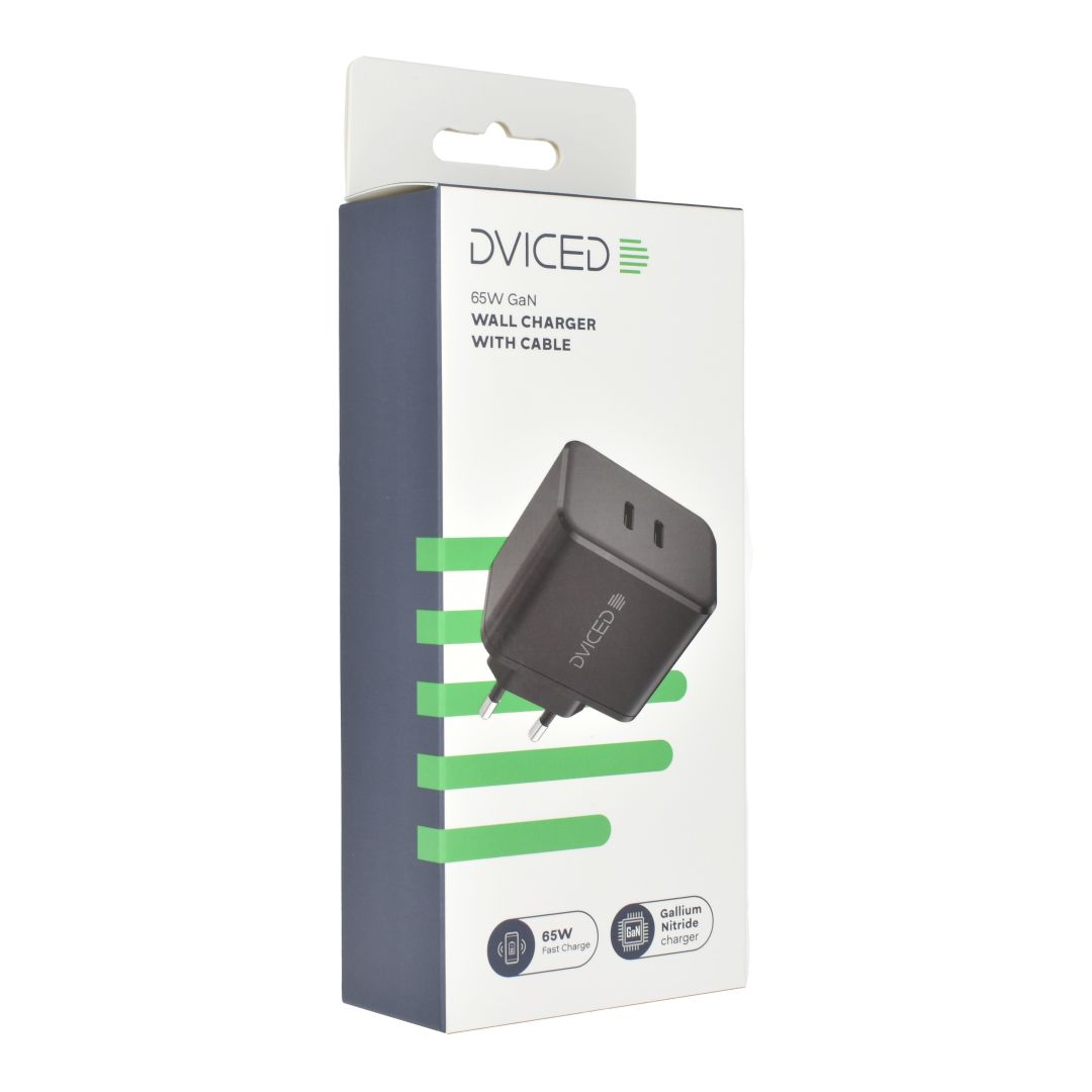 Dviced Wall Charger 65W and 1,25m cable GaN EU Black