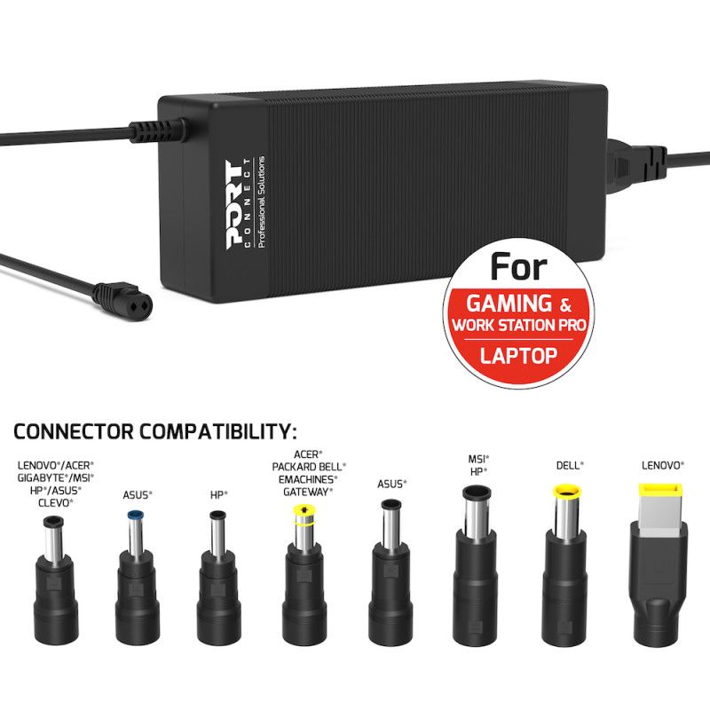 Port Designs 904001 20V / 12,5A 250W univerzális hálózati notebook töltő