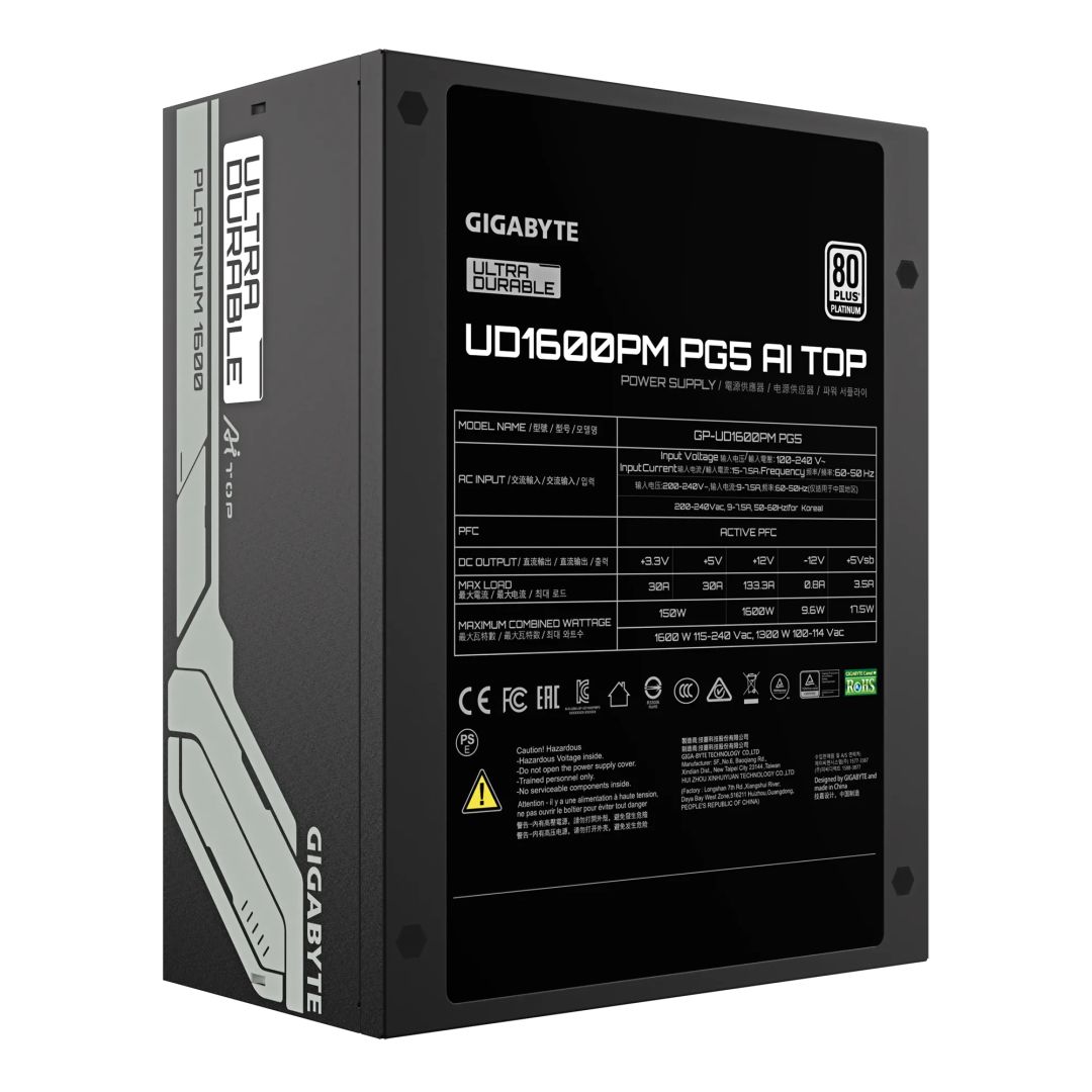 Gigabyte 1600W 80+ Platinum UD1600PM PG5 AI TOP