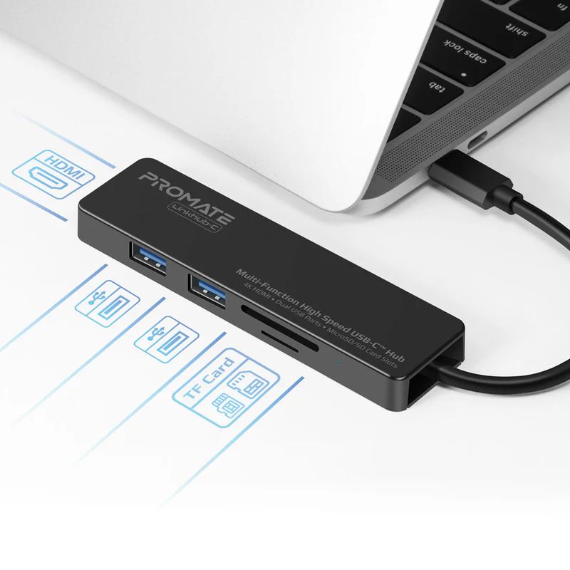 Promate  LinkHub-C Docking Station Black