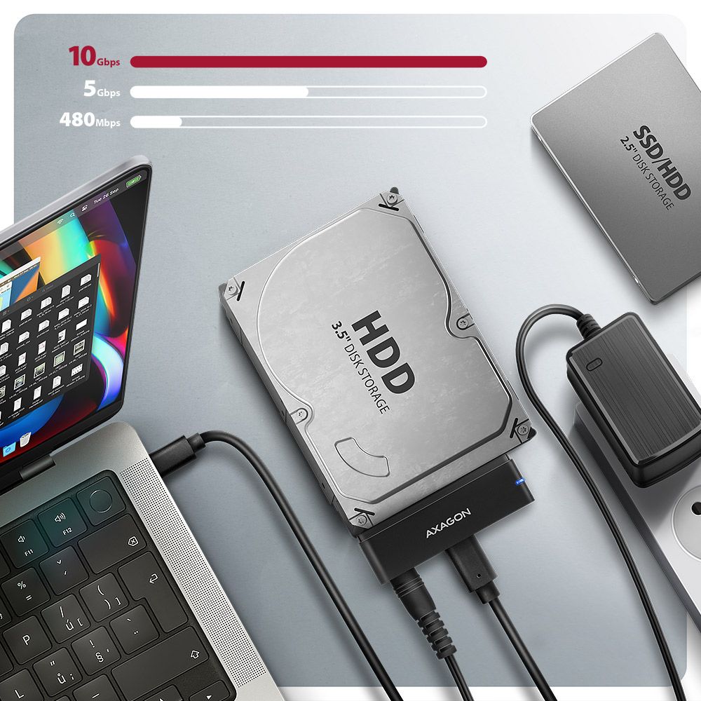 AXAGON ADSA-FPX USB-C 10Gbps Fast Port X adapter for 2,5