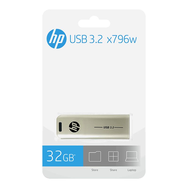 HP 32GB x796w USB Flash Drive USB3.2 Metallic