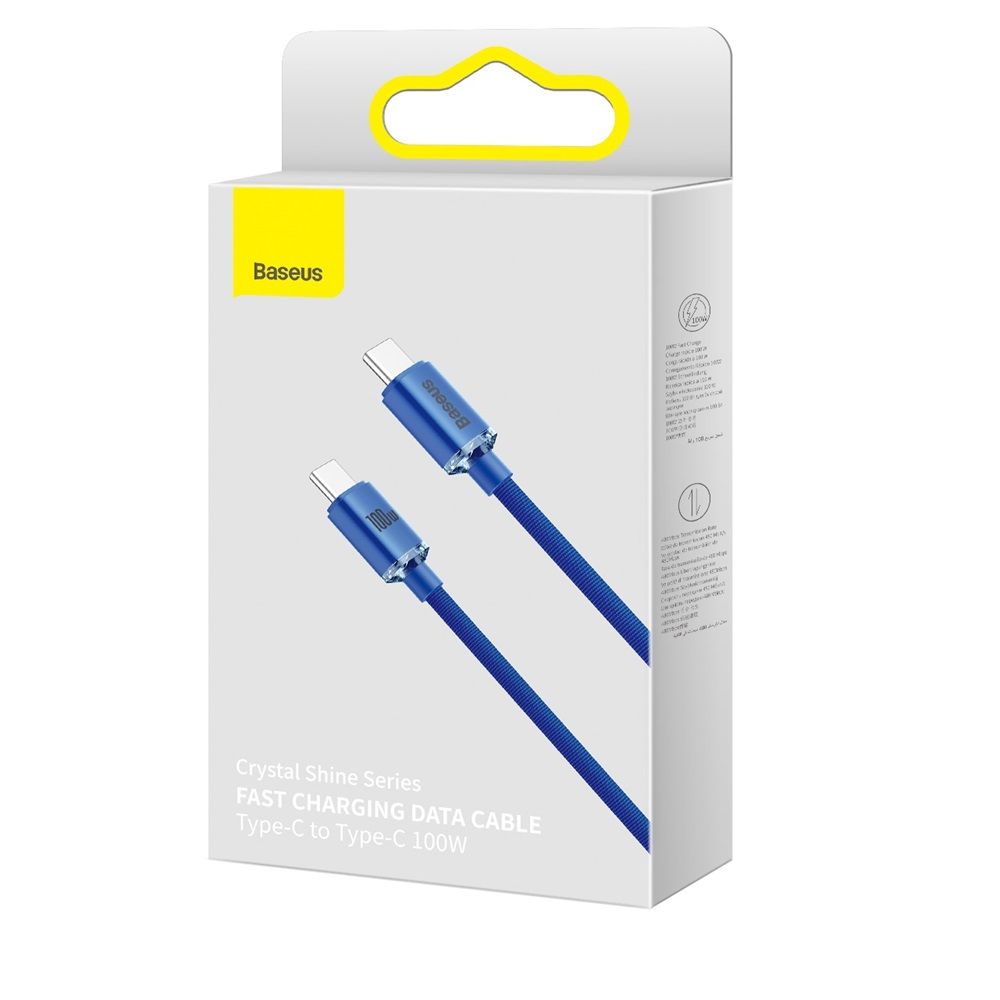 Baseus Crystal Shine Series USB-C - USB-C 100W Cable 1,2m Blue