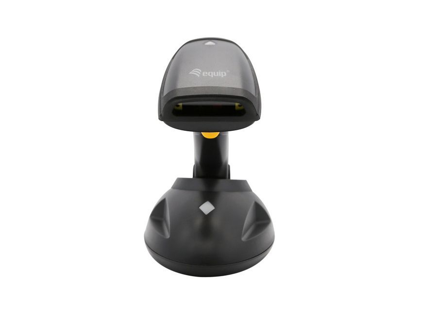EQuip Wireless 1D Laser Barcode Scanner Long Distance with Stand Vonalkódolvasó Black