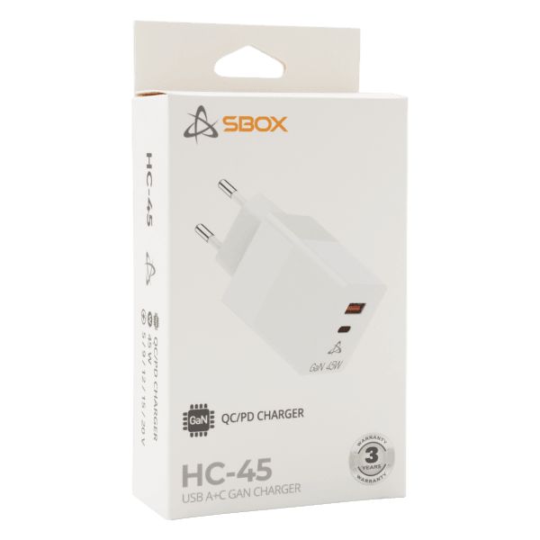 SBOX HC-45 GAN 30W Adapter White