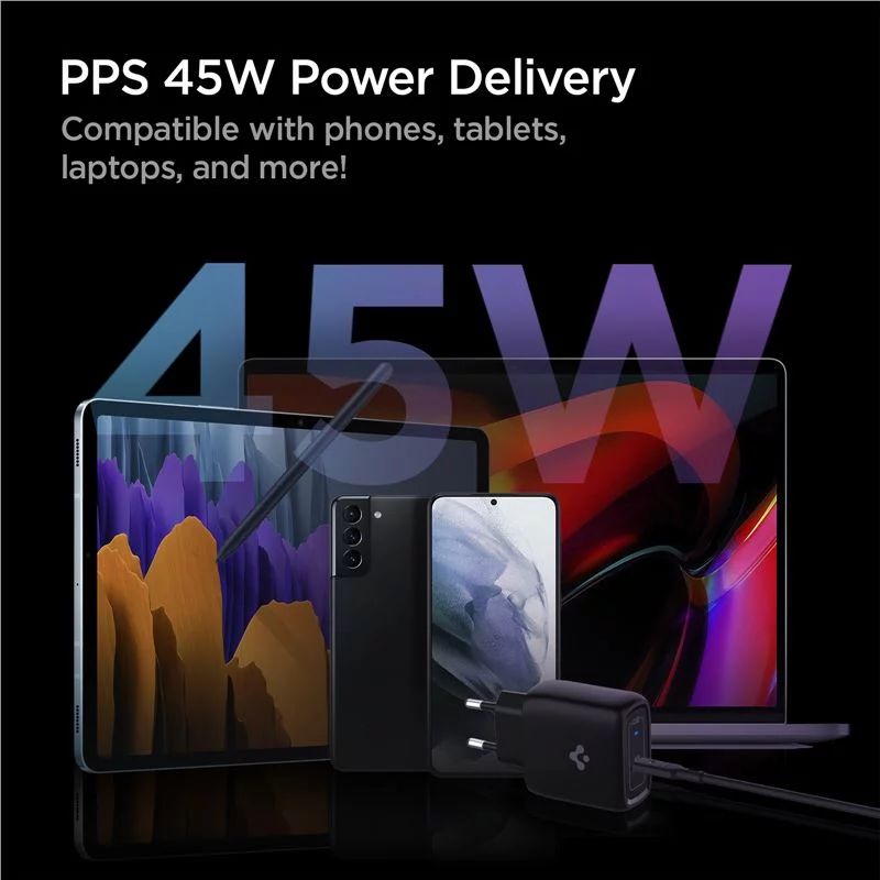Spigen ArcStation Pro 45W Wall Charger GaN / 1-Port Black