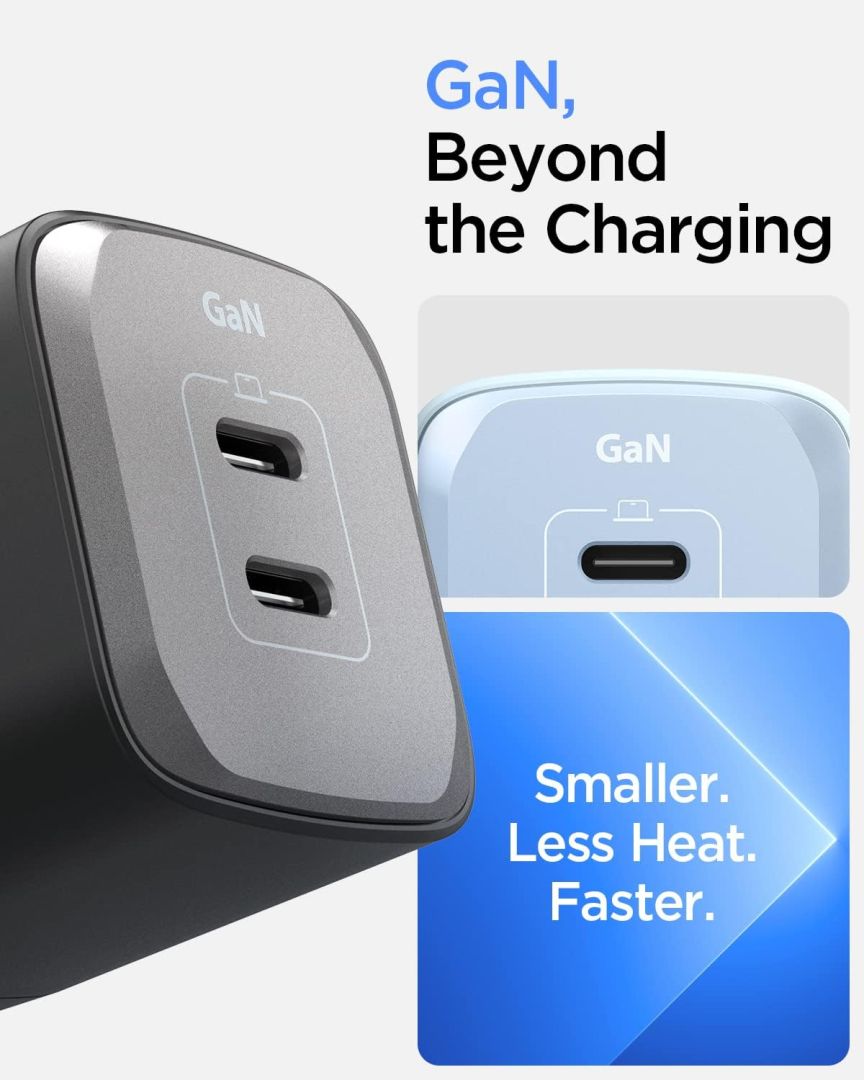 Spigen ArcStation Pro GaN/2-Port/USB-C PD3.0 45W/USB-C PD3.0 45W/Total 45W Black