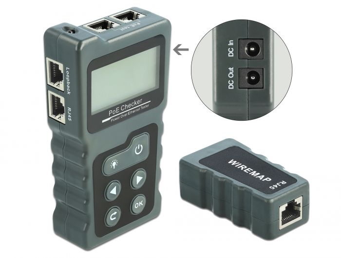 DeLock LCD Cable Tester RJ45 / PoE / DC