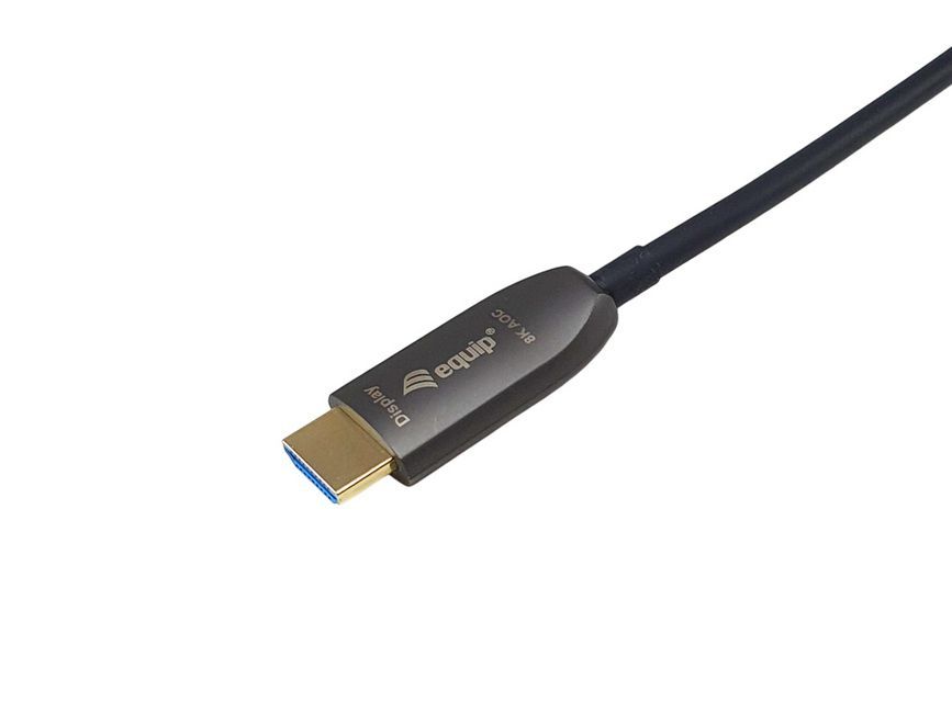 EQuip HDMI 2.1 Active Optic Armored Cable 50m 8K/60Hz 4K/120Hz 48Gbps Black