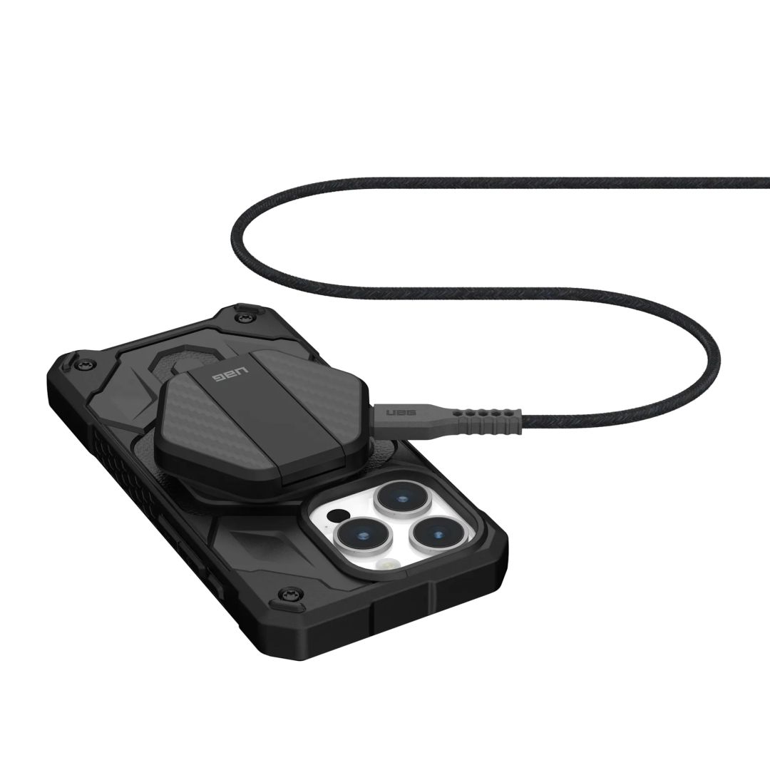 UAG Wireless Charging pad with kick stand Black/Carbon fiber