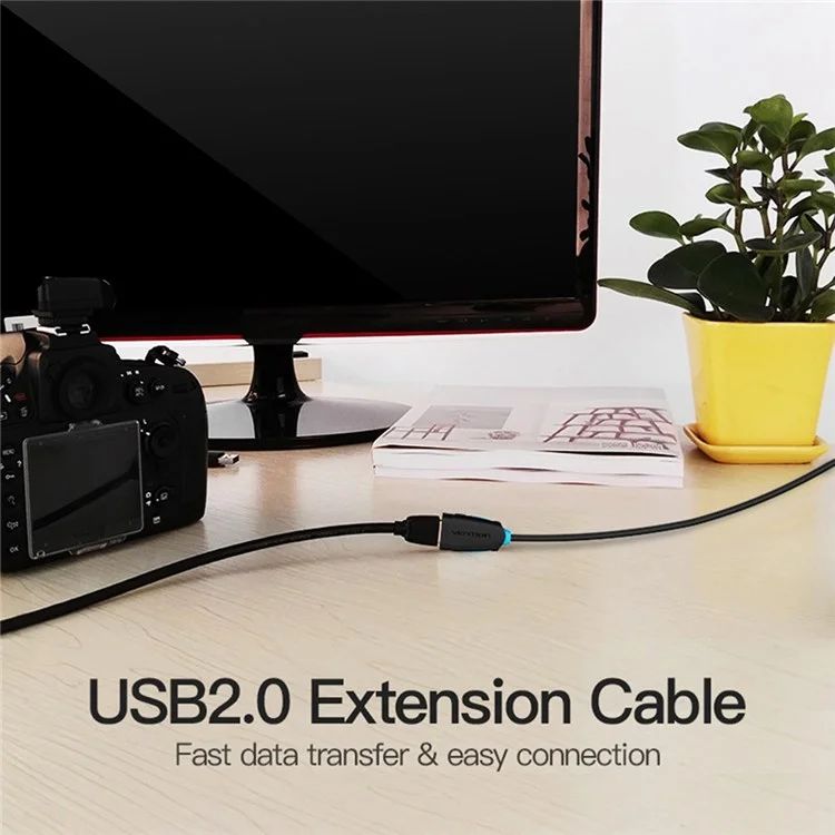 Vention USB-A 2.0/M to USB-A 2.0/F cable 2m Black