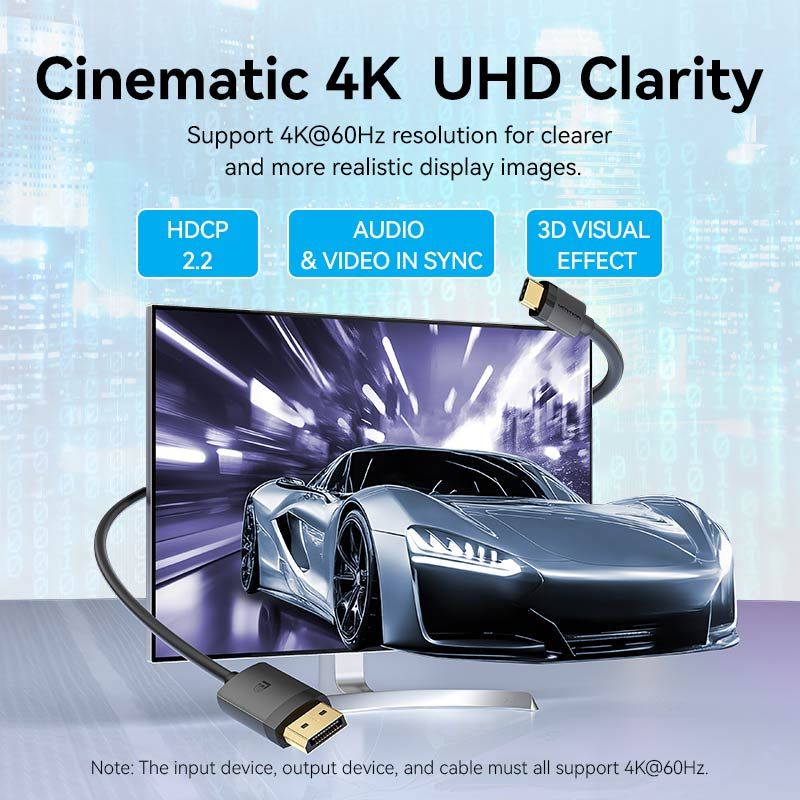 Vention USB-C to DP 4K HD cable 1m Black