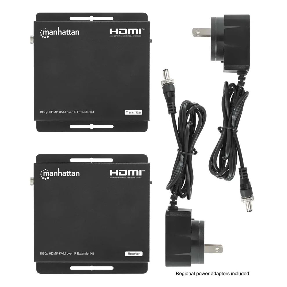 Manhattan KVM over IP Extender Kit 1080p 120m Black