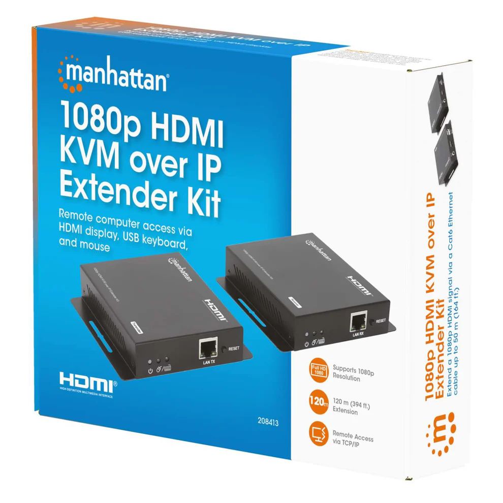Manhattan KVM over IP Extender Kit 1080p 120m Black