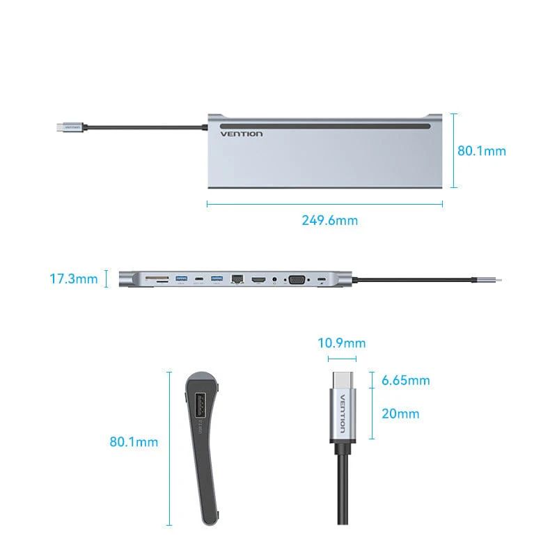 Vention Multi-function 11-in-1 USB-C Docking Station