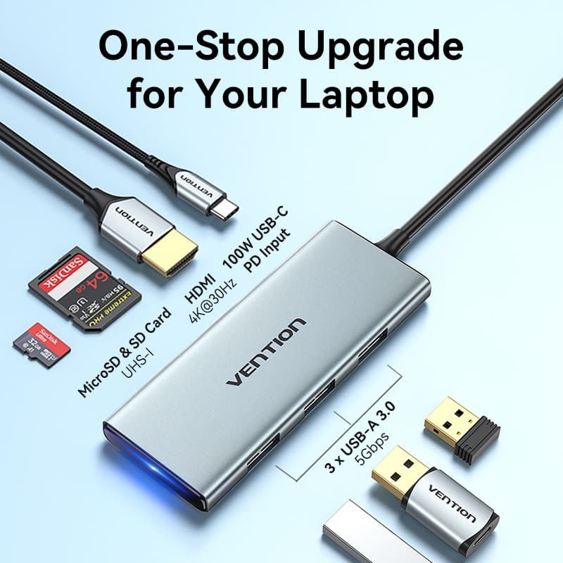 Vention 7-in-1 USB-C Docking Station