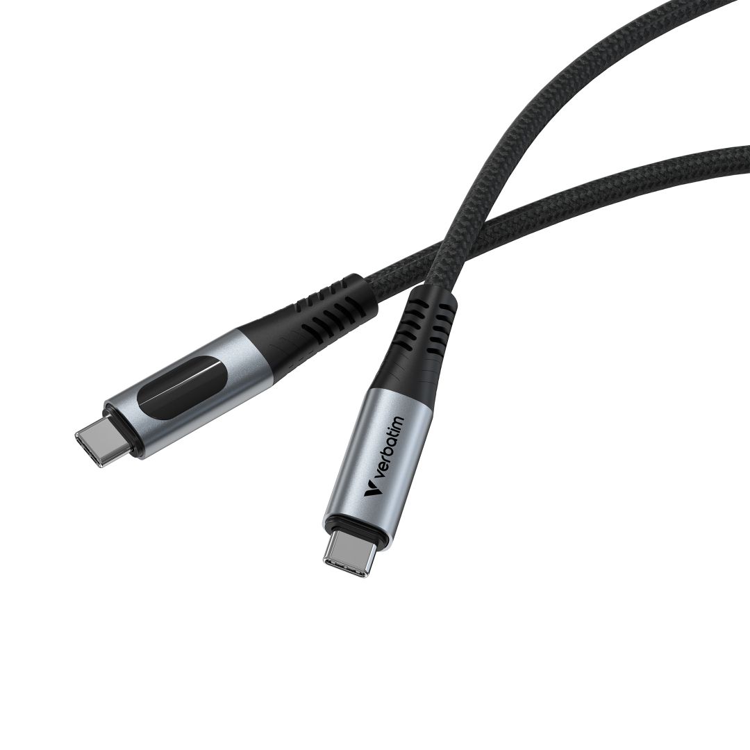 Verbatim Sync & Charge 100W Cable with Power Display 1,2m Black