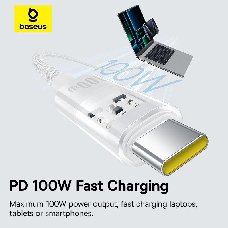 Baseus Gem Type-C to Type-C 100W Fast-Charging Data cable 2m White