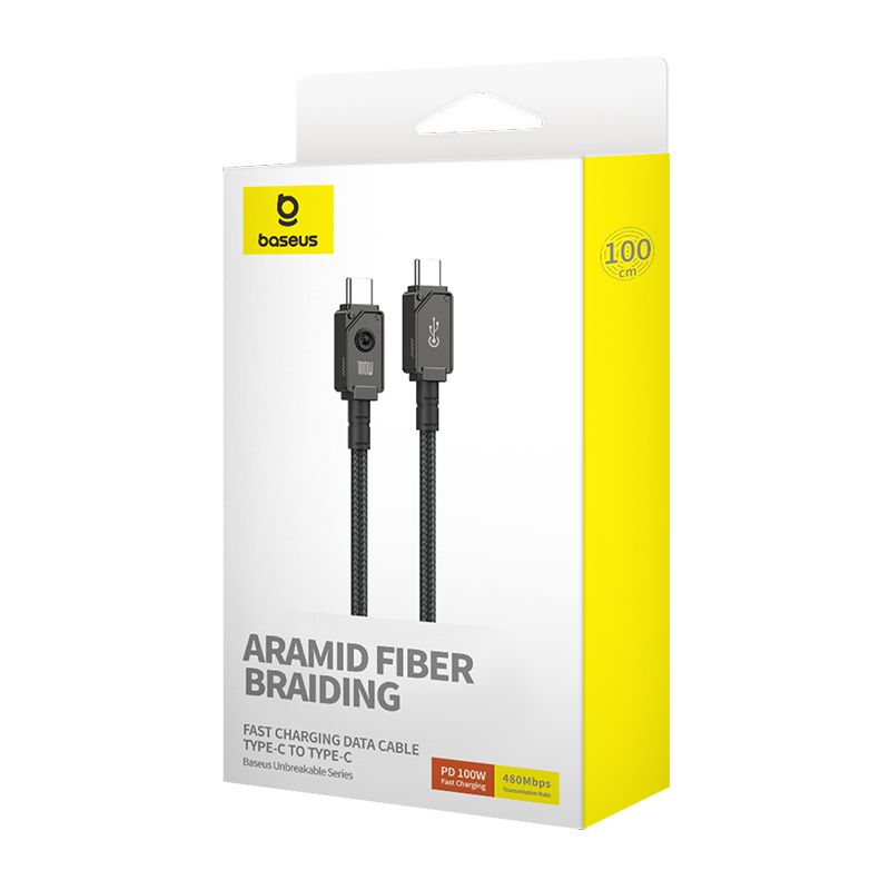 Baseus Unbreakable USB C to USB C data cable 1m Black