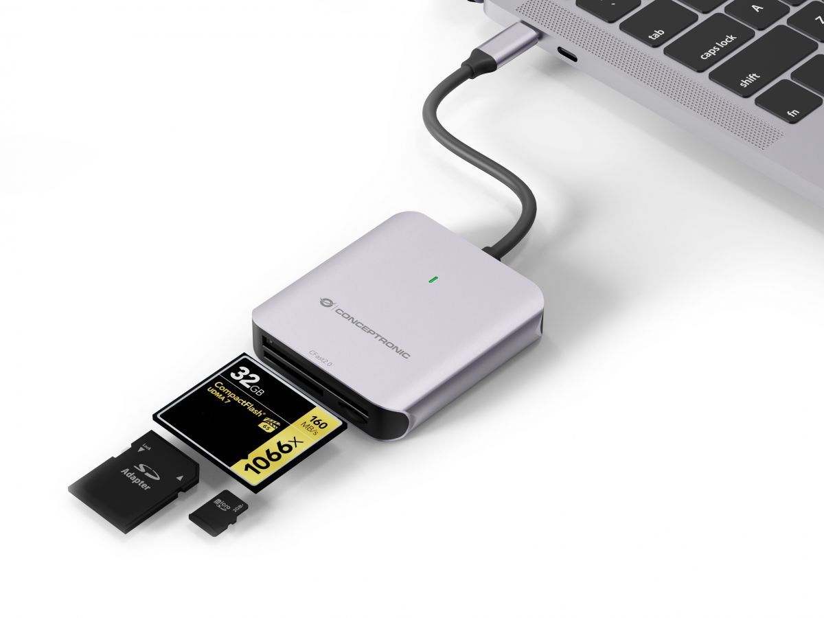 Conceptronic  BIAN09G 3-in-1 Card Reader Grey