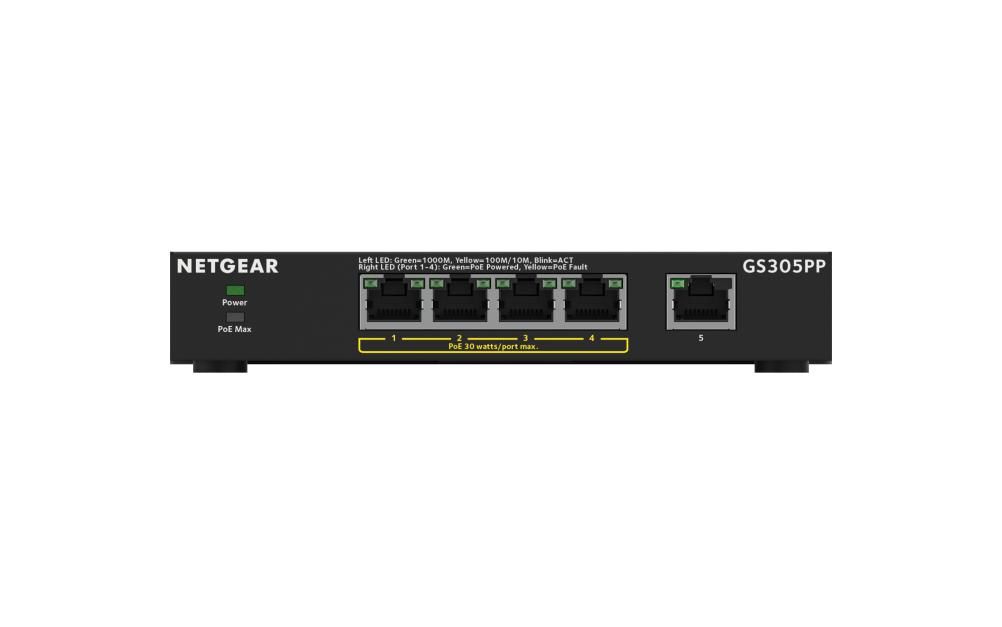 Netgear 5-Port Gigabit Ethernet SOHO Unmanaged PoE+ Switch