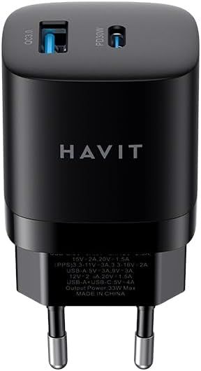 HAVIT Gamenote UC30 GaN 33W Travel Charger Black